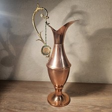 COPPER PITCHER JUG L.LECELLIER VILLEDIEU / VINTAGE DECORATION / GOLDEN HANDLE