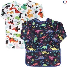 Qtuie Tablier Peinture Enfant 2 pcs Blouse Peinture Enfants Imperméable Tablier 