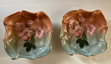 Pair of 2 moving flat cups VGC floral decor KG Lunéville Art Nouveau