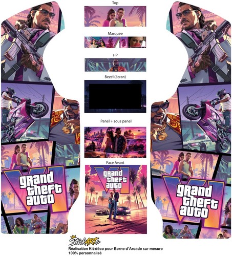 Stickers borne arcade gta - stickers, d'arcade