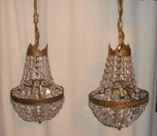 Paire de lustres mongolfière