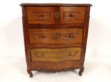 Louis XV Miniature Carved Walnut Miniature Small Master Dresser