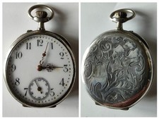 Ancienne Montre de gousset argent Massif  Fonctionne Pocket Watch French Antique