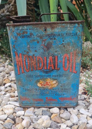 Ancien bidon huile auto moto - ancien,