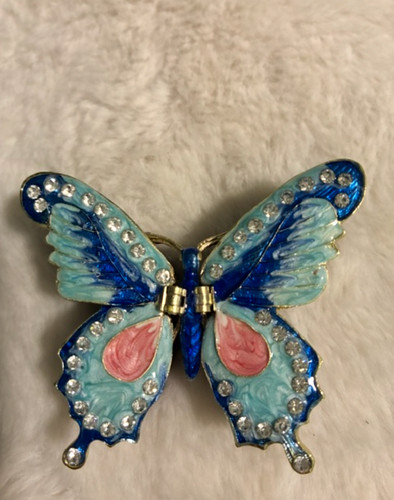 Boite bijoux papillon strass - papillon,