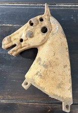 Ancienne tête de cheval en fonte de fer - Art Forain ? Manège Jeu pour enfant ?