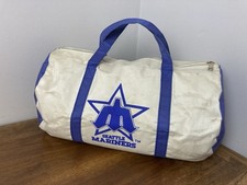 Vintage Seattle Mariners White 70s 80s Duffle Bag Trident Logo