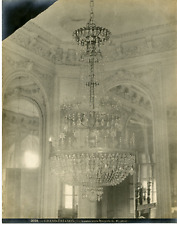 L.P. Phot. France, Grand Trianon, Vintage Empire Style Ceiling and Chandelier Print. 