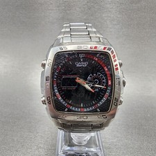 Casio Edifice EFA-122 Watch Men 41mm Analog Digital Steel Rectangle New Battery