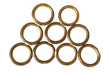 Lot de 9 anneaux de rideaux anciens en laiton