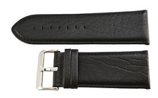 28mm New Heavy Quality Black Padded Leather Watch Bracelet
