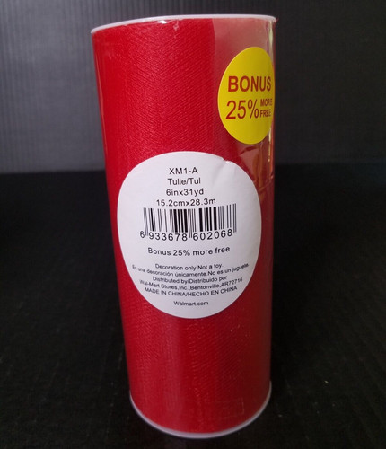 Spool bright red tulle - red, 6"