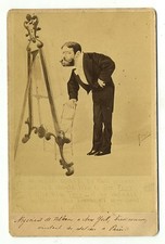 Antique Cabinet Size Photograph Cartoon Painting Dealer Humor