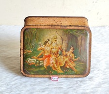 Boîte En Fer Ancienne Décorative Avec Graphiques De Ram Et Laxman TI849