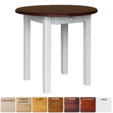 Table ronde en pin table à