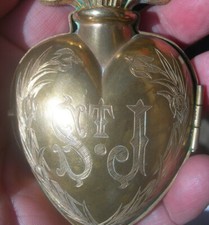 Flamed Heart Reliquary 19th Century (circa 1880) Heart of Devotion to Saint Joseph