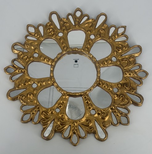 Miroir soleil vintage bois - miroir,