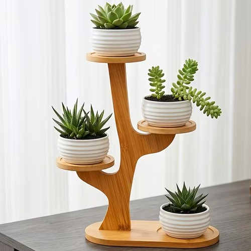 Support plantes bambou 4 - plantes, en