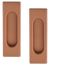 2x Accès Shell Cuivre Carré Poignée de Porte Coulissante 125x40 MM Coquille