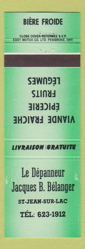 Matchbook cover le depanneur - matchbook,