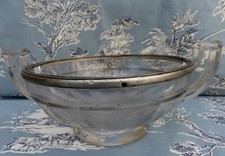 Val Saint Lambert Centerpiece Cut Crystal Solid Silver Art Deco Minerva