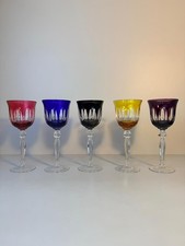 5  verres couleur en cristal