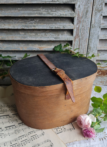 Ancienne boite bois cuir - boite,