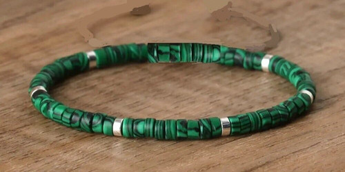 Bracelet perles malachite - bracelet,