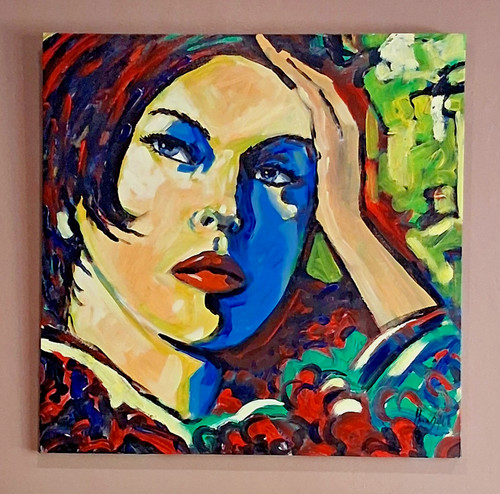 Portrait acrylique sur - , toile