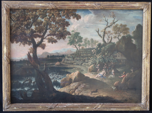Tableau ancien 18ème bacchus