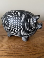 Kare Design Pig Cottage Core, Black W/white Polka Dots, Figurine