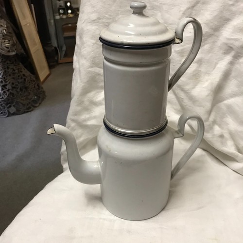 Ancienne cafetière émaillée - ancienne,