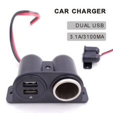 Prise Adaptateur Chargeur Voiture Allume cigare Double USB 12V/24V Allume cigare