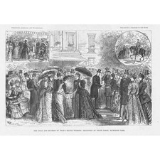 RICHMOND PARK Duke & Duchess of Teck Silver Wedding Reception-Antique Print 1891