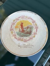 Atq 1916 Calendar Plate Man in Canoe Advertising Sean Saddlery Davenport IA Iowa