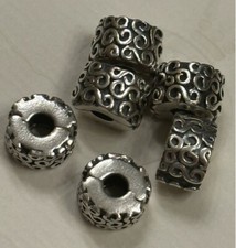 2 Authentic Pandora Sterling Silver ‘S’ Clip Charms Vintage