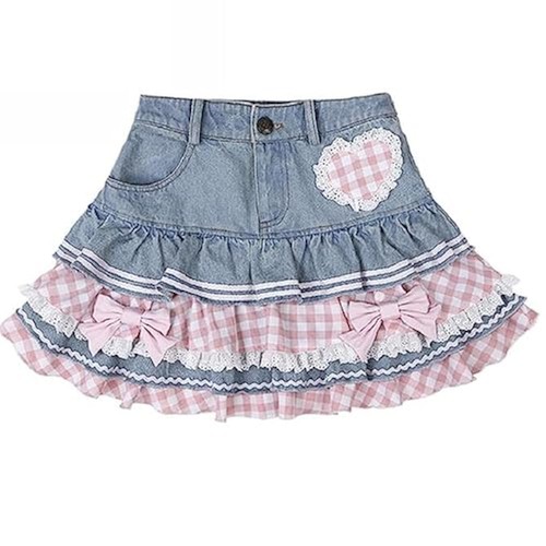 Preppy lolita skirt high waist - lolita,