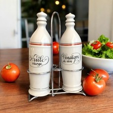 Service vinaigrette vintage porcelaine d’Auteuil bistrot Huile & Vinaigre