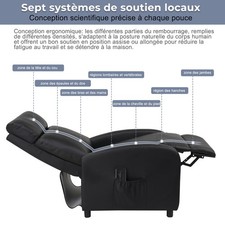 Fauteuil inclinable électrique avec massage et chauffage, fauteuil inclinable en