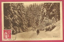 Old postcard-39 tourist Jura-fir wood in winter