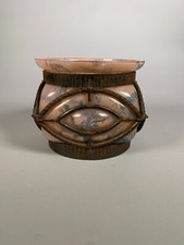 Art Deco wrought iron glass vase Le Lorrain Nancy 20th century 1930