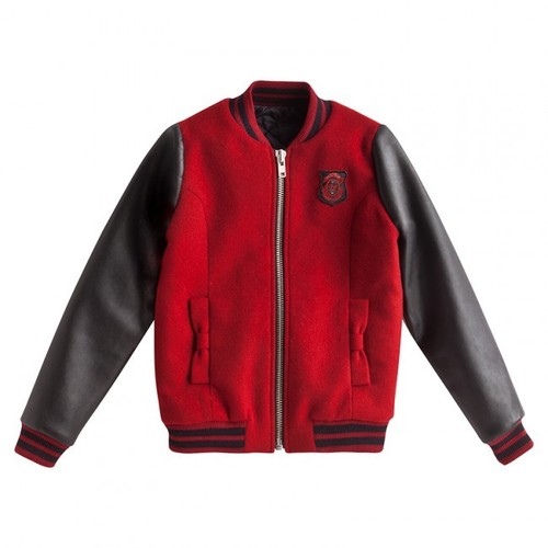 Blouson teddy noir rouge - blouson,