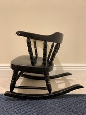 Rocking Chair Wood Black Children Kid
