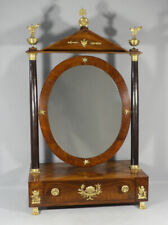 Empire period table psyche in walnut and gilded bronze, mirror, dressing table XIX
