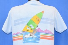 vintage 70s OP OCEAN PACIFIC WINDSURFER RAINBOW SURFWEAR 2 SIDED t-shirt LARGE L