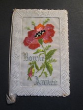 Poppy Flower Embroidered Fancy Postcard