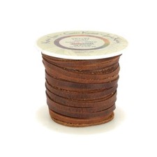 Lacet en cuir plat tanné à l'huile Kodiak - Largeur 4mm - Bobine 15m - Tandy Lea