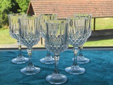 6 verres a vin rouge en cristal d'arques du modèle Longchamp