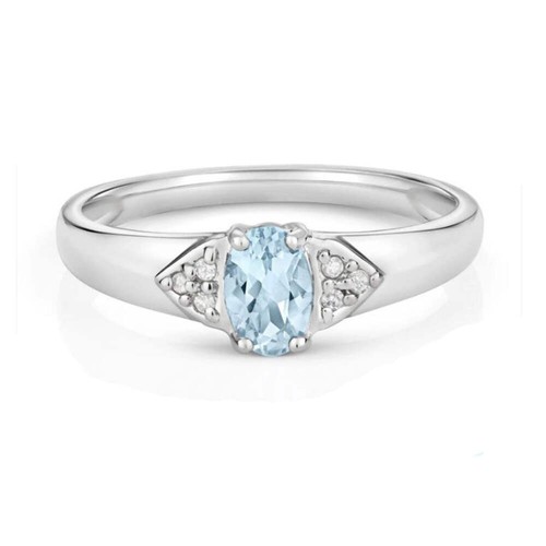 Bague aigue marine diamant - bague, et