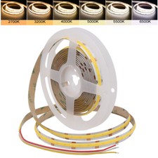 5m 10m Roll CCT COB LED Strip 608LEDs/m Dimmable 2700-6500K LED Tape Lights 24V